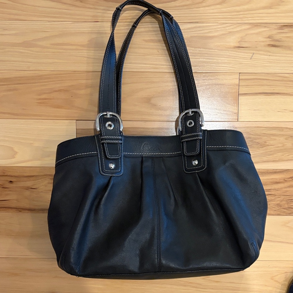 Coach Black Leather Shoulder Bag